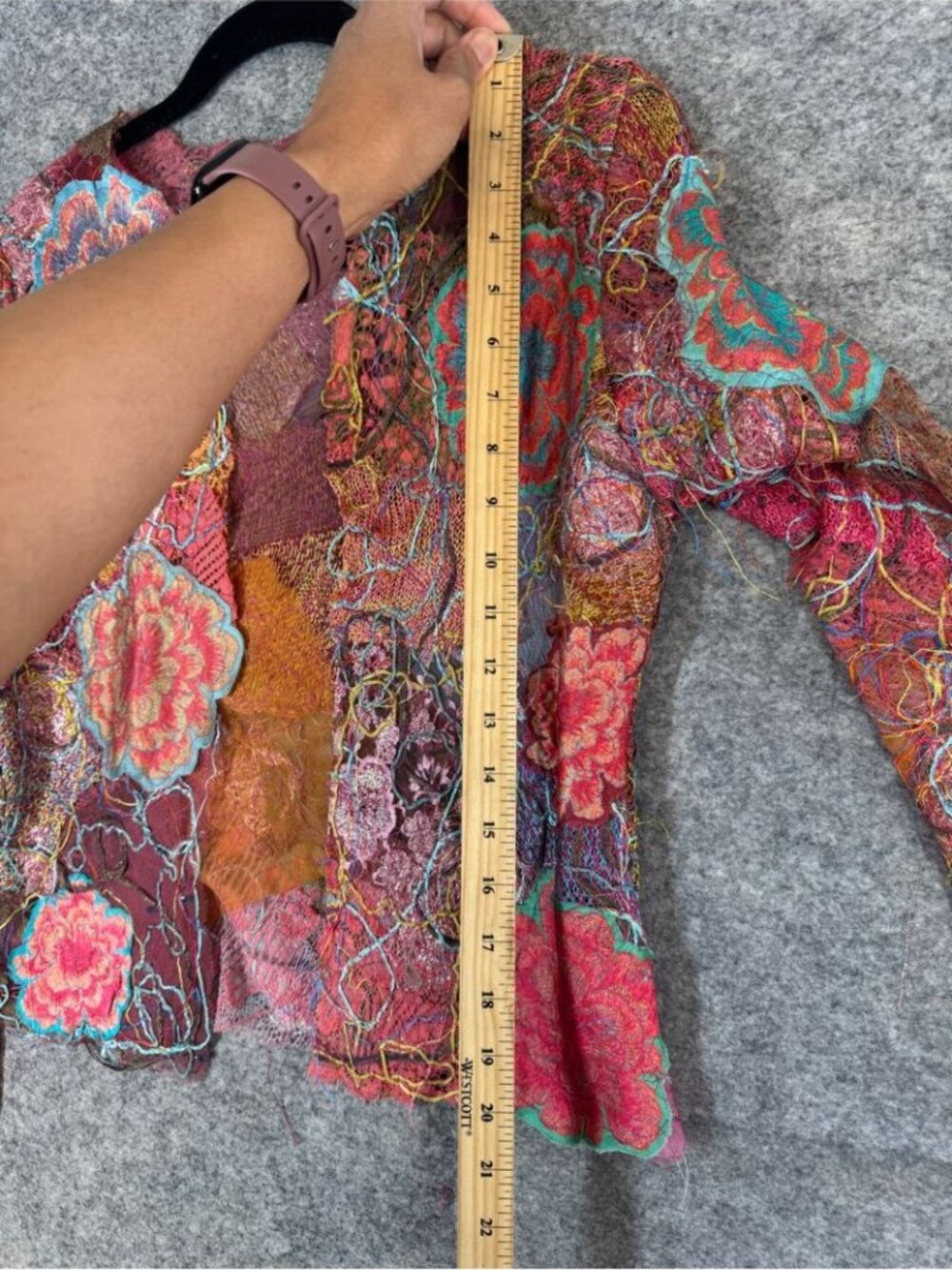 Pazuki London Silk Blend Floral Lace Patchwork Jacket Boho Chic P Small - Picture 10 of 16